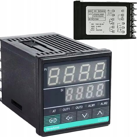 CH102FK02-MVAN - Controlador de temperatura PID 48x48 mm SSR 12VDC + Relé 10A -199,91800°C PT100, K, J, R, S Sintonización automática LED (1/3)