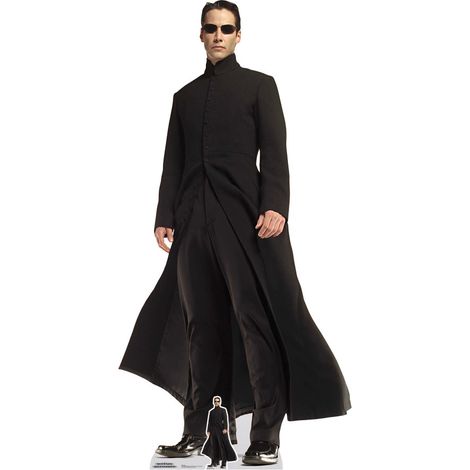 Figurine en carton Neo Matrix tout de noir vêtu - Keanu Reeves - Haut 187 cm (1/5)
