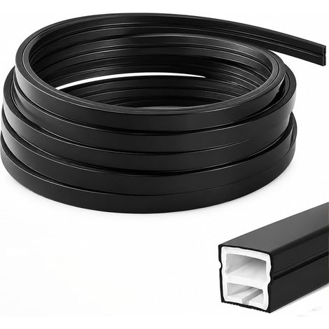 Bande LED - 5 m - Étanche IP65 - 12 x 12 mm - Profilé LED flexible en silicone - LED pour panneaux acoustiques, plafond, armoire, bar, éclairage (1/5)