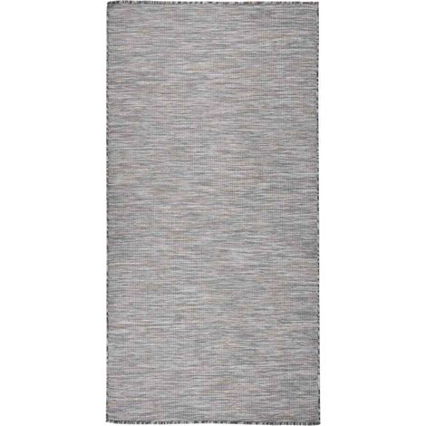 Teenpull – Outdoor-Teppich Flachgewebe 100x200 cm Braun und Blau (1/5)
