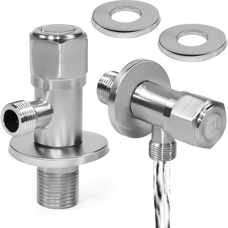 2 x Adjustable Angle Valves, 1/2 Inch, 3/8 Inch (1/5)