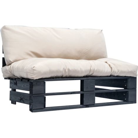 vidaXL Canapé de jardin palette avec coussins Sable Pinède (1/5)