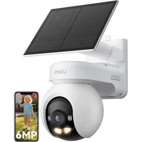 6MP Caméra Surveillance WiFi Extérieure sans Fil Solaire, Suivi Auto (1/5)