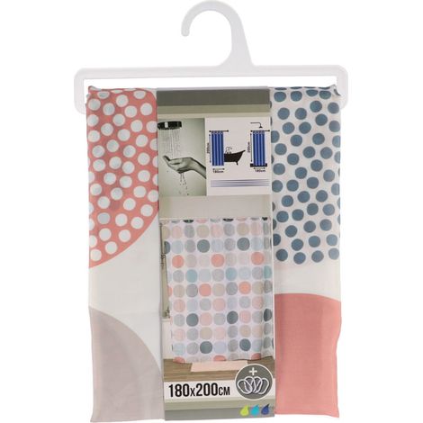 Rideau de douche avec anneaux inclus 180 x 200 cm déco Gaia - TENDANCE (1/3)