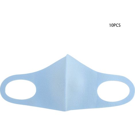 10 Masques Buccaux Enfants Réutilisables Anti-Poussière Anti-UV Respirants, Lot de 10, Bleu Ciel (1/5)