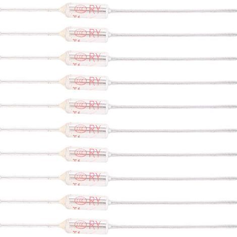 10 Pièces 250VAC 10A Fusible Thermique 133℃/271℉, Coupure de Fusible Thermique de Coque Métallique, Fusibles thermiques de type organique TF 72-250℃ (133℃). (1/4)