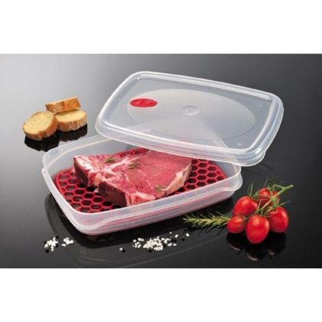 Contenitore per alimenti plastica coperchio e griglia 2,5l 29,6x21,5x6,3 - bama (1/2)
