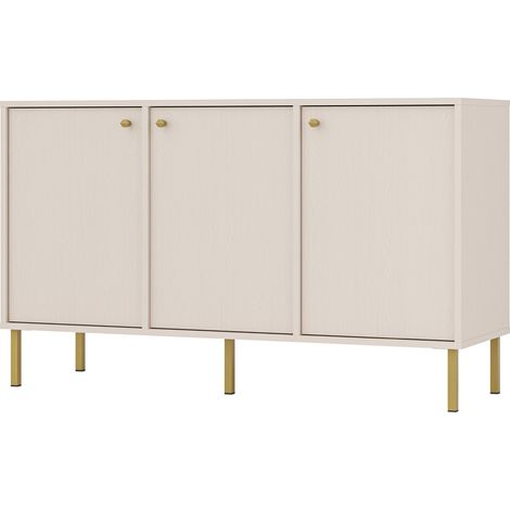 Selsey Oktio - Sideboard 3-türig, sandbeige, 125 cm