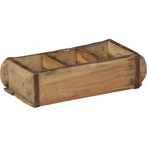 Plateau 4 pcs Marron 30 x 14 x 9 cm Bois Recyclé Solide CFW560082 (1/5)