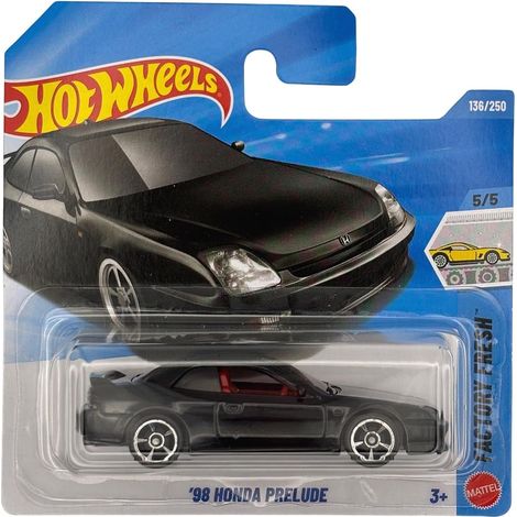 '98 Honda Prelude Mat Noir - Factory Fresh 5/5 - JJJ89 - Short Card - Mattel 2026 (136/250) - Modèle Licence - 1:64 (1/5)