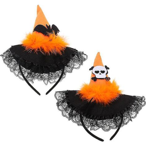 2 orangefarbene Haarreifen für Halloween-Dekorationen (1/3)