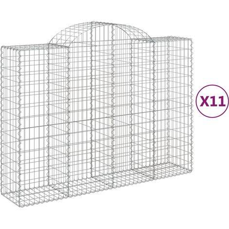 Maison Exclusive - Gabionen mit Hochbogen 11Stk. 200x50x140/160cm