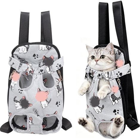 Sac Transport Chat, Portable Sac a Dos Transport Chat, Face à l'avant, Sacs à Voyage pour Chat, Petits Chiens, Sacs à Dos Randonnée Animau Portable pour Camping, Hiking, Traveling