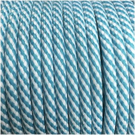 Fil Électrique Tissu Spirale Bleu 2x0,75mm² - Câble Électrique Textile de Qualité