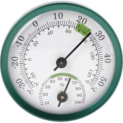 Thermomètre-hygromètre 2 en 1 pour intérieur, thermomètre mécanique, 1 pièce, vert (1/5)