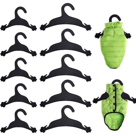 Paquete de 20 mini perchas de plástico para ropa de perros y mascotas (negro, 2 estilos) (1/5)