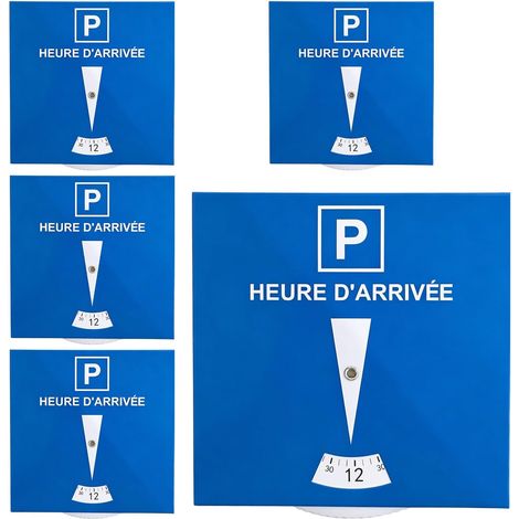 Lot de 5 Disque Bleu de Stationnement Zone Bleue, 15x15 cm Conforme (1/5)