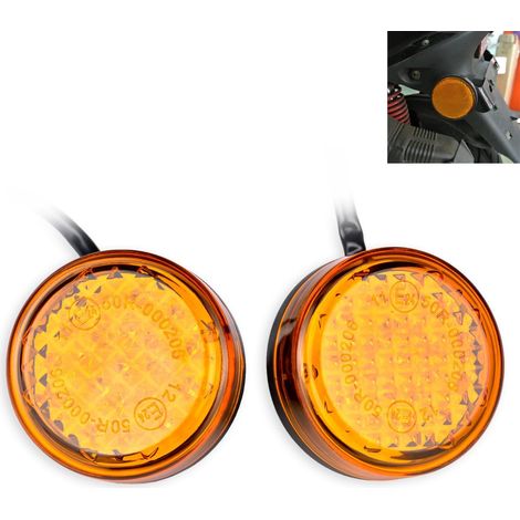 Feux de position ronds étanches ambre 24 LED pour camion, remorque, camping-car, moto (1/5)