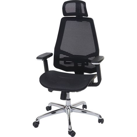 Poltrona sedia ufficio girevole regolabile HHG-817 schienale in tessuto traspirante ISO9001 nero (1/5)