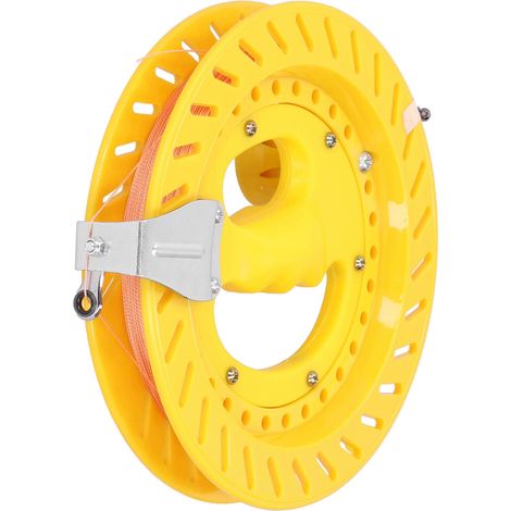Enrouleur de ligne de cerf-volant d'extérieur en ABS avec poignée et roue de 20 cm et 200 m de ligne (roue jaune de 20 cm et fil de 200 m). (1/5)