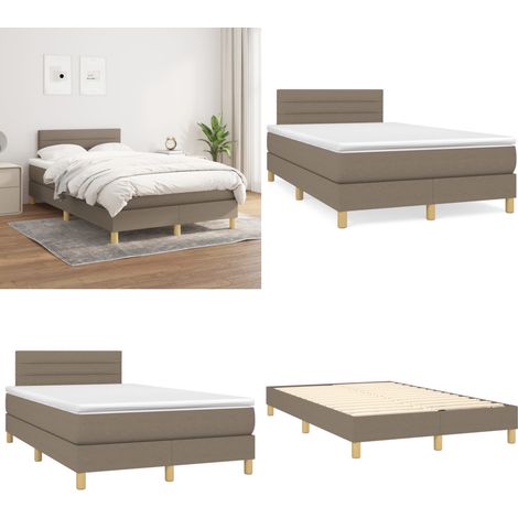 Boxspringbett mit Matratze Taupe 120x200 cm Stoff - Boxspringbett - Doppelbett - Bettenrahmen - Lattenrost - Matratze - Home & Living (1/5)