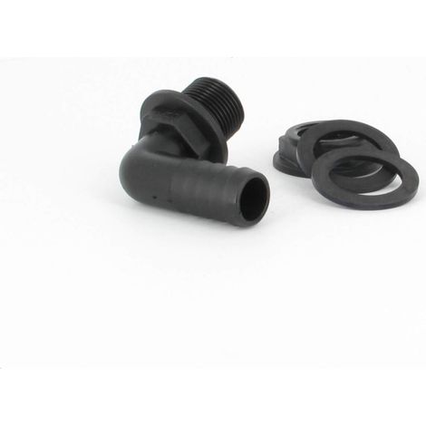 Multicuves – Trop-plein cuve eau 1000L – Embout coudé Ø 20 mm pour cuves IBC – Évacuation trop plein – Installation facile avec perçage 25-30 mm