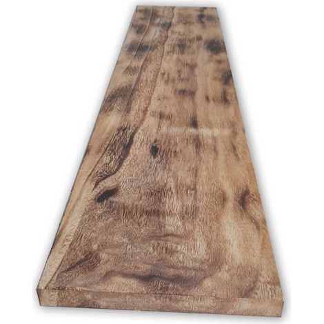 Tavola en BOIS CountryWood – trattato con metodo Yakisugi - Stile: CALICO light burn - Dimension : 20x203x2 cm