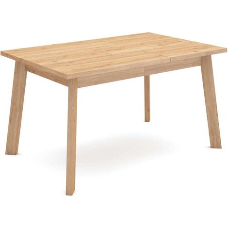 Mesa de comedor Cartaojal-01 de 140x90x74 cm con patas de madera, color roble (1/4)