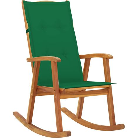 vidaXL Silla mecedora con cojines madera maciza de acacia (1/5)