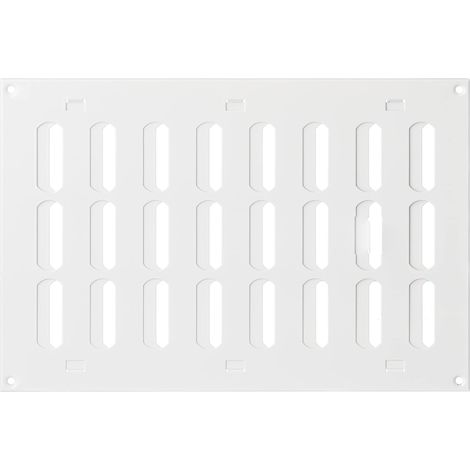300x200mm Réglable Grille d'aération en Métal Blanc - Grille de Ventilation avec Réglage Coulissante (1/5)