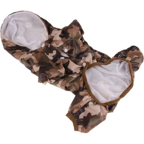 Poncho chaud pour petit chien, imperméable à capuche, taille W (1 pièce) (1/4)