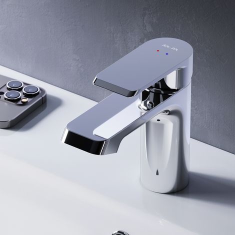 AM.PM Mitiguer Lavabo Robinet Salle Bain Chrome Robinet de Lavabo pour Salle de Bain Mélangeur Lavabo en Laiton (1/5)
