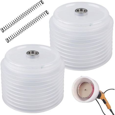 Lot de 2 bouchons anti-poussière pour perceuse En caoutchouc Avec poignées et roulements intégrés Collecteur de poussière pour ouvre-trou de 125 mm (1/5)