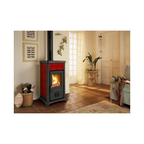 Kaminofen Gemma Kachel Bordeaux, H 84 x B 46 x T 46m