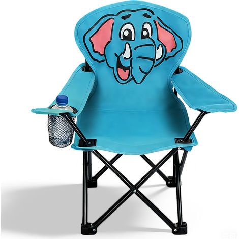 Sunula Klappstuhl mit Tragetasche Armlehnen 90kg max. Klappbar Campingstuhl Kinder Gartenstuhl Kinderstuhl Anglerstuhl, Elefant