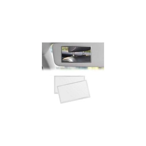 Ensemble de deux miroirs de courtoisie pour pare-soleil de voiture, miroir de courtoisie en acier inoxydable, 15 x 8 cm  - Crezuo