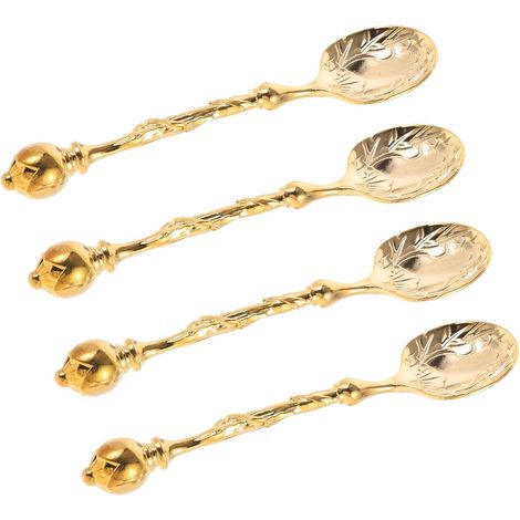 Lot de 4 Cuillères à Café Rétro en Acier Inoxydable (1/5)