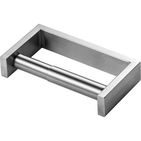 VT Goods, Soporte para rollo de papel higiénico, Flexible y duradero, Plata cepillada, Acero inoxidable, Apto para rollos mega, Fácil de instalar (1/5)