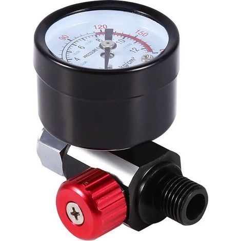 Ej.Life Régulateur de Pression d'Air, Régulateur de Soupape de Vanne de Réglage d'Air Pistolet de Pulvérisation Universel BSP 1/4 '' avec Contrôle du Diaphragme Outils Pneumatiques