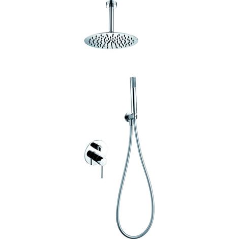IMEX Kit Unterputz-Dusche Thalos 2-Wege-Mischer Duschkopf Ø25 PVC-Schlauch Deckenhalter Edelstahl-Chrom-Messing Imex-GPTS045