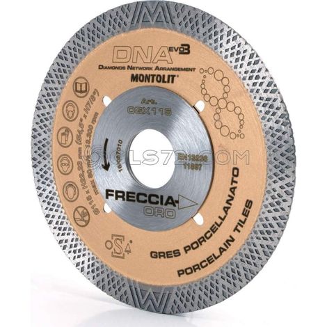 DISCO DE DIAMANTE 115 MM PARA GRES PORCELŽüNICO CERŽüMICA DURA MONTOLIT DNA CGX115