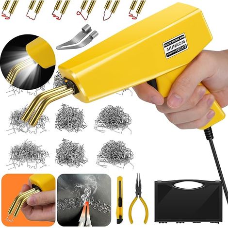 230W Soudure Plastique Kit de Réparation Soudage avec 6 Types Agrafes Chaudes et 1 Outil de Truelle pour Réparer des Pare-chocs et des Pièces en Plastique de Voitures/Motos (1/5)