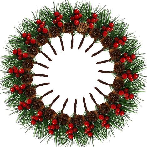 20 pièces de Baies de Noël artificielles,Branches de pin artificielles, Aiguilles de pin de Pommes de pin de Baies,pour Les Decoration Noel de Table de fête de Noel de Jardin,Deco Noel. (1/5)