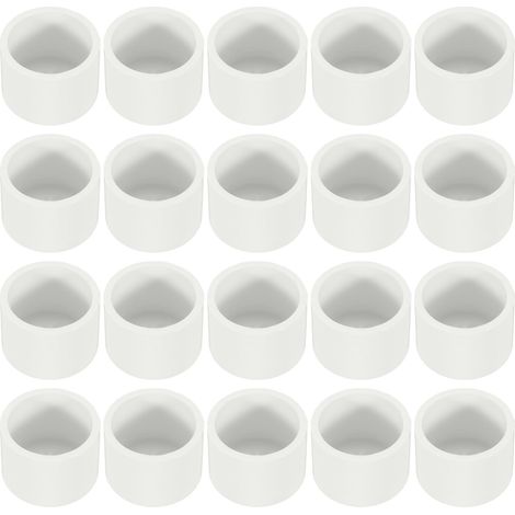 Embouchure de tuyau en PVC de 1", 20 embouts de tuyau pour construire des meubles en PVC, blanc (1/5)