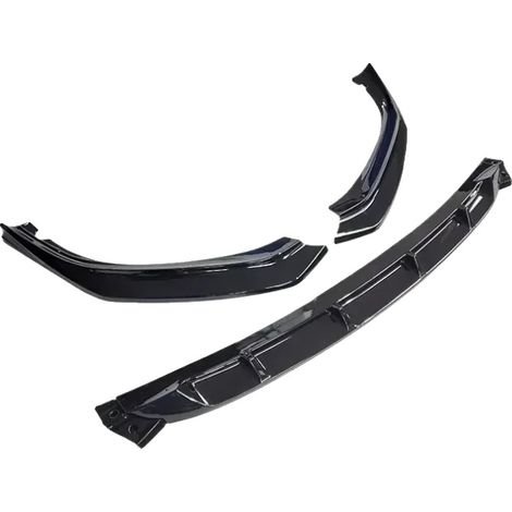 Kit de alerón delantero, fácil instalación, aerodinámica mejorada, negro brillante. (1/2)