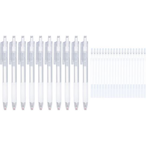 10 Stylos Colle Blanche 18S Séchage Rapide avec 20 Recharges pour Scrapbooking DIY (1/5)