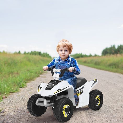 Quad Buggy Electrique pour Enfant 6 V 4,5 Km-H MAX Voiture pour Enfants de 3 Ans+ Blanc CW1096 Maison Chic (1/2)
