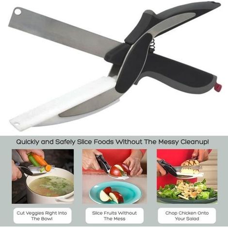 2 en 1 Fruits Légumes ciseaux alimentaire Clever Cutter (1/4)