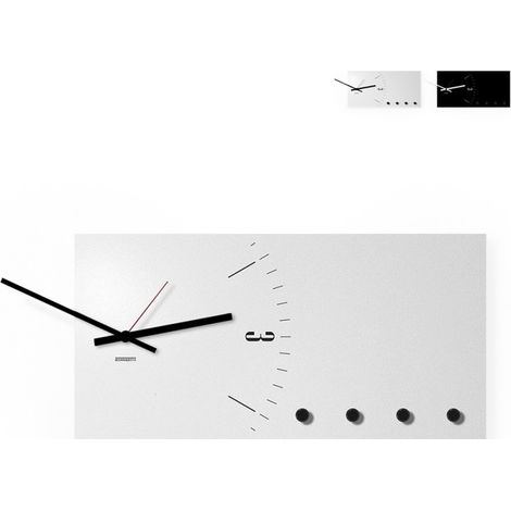 Horloge murale organiseur porte-clés tableau magnétique Clock&More - Gris