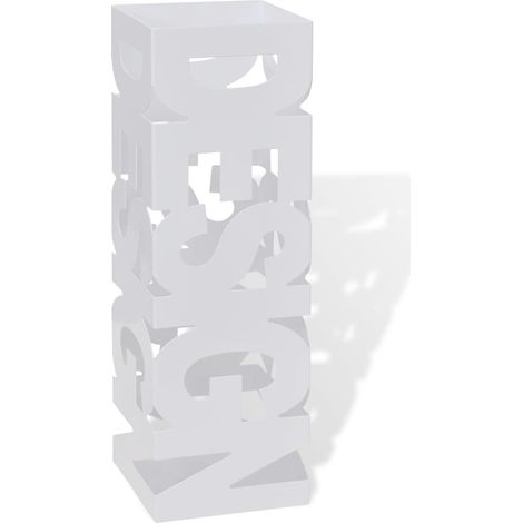 Paragüero cuadrado de acero, 48.5 cm, guarda bastones (1/5)